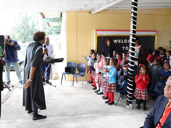 Governor General Dame Cynthia Pratt makes special visit with youngsters and seniors in West Grand Bahama