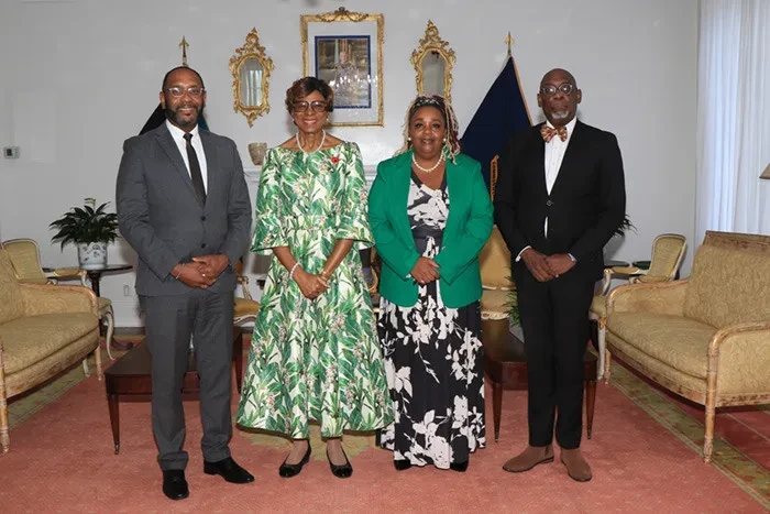 The Governor General received Jerome Sawyer, Hope Ratliffe, and Ricardo Knowles in a courtesy call