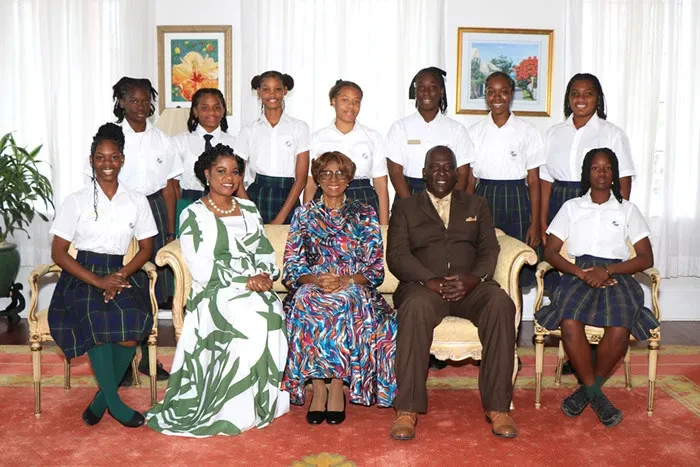 Kingsway Academy Senior Girls Basketball Champs pay a courtesy call on the Governor General