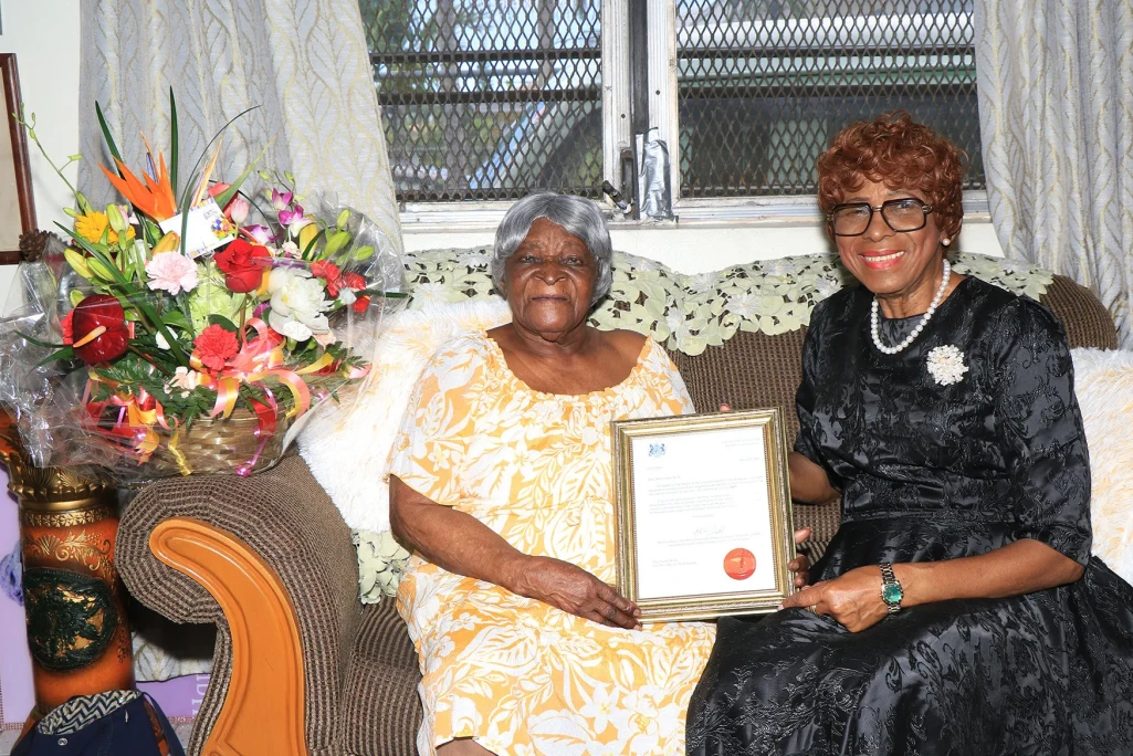 Ms. Naomi Rolle celebrates her 100th birthday; receives congratulations from the Governor General